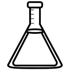 Erlenmeyer flask line art vector