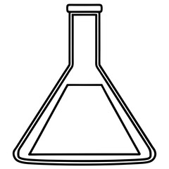 Erlenmeyer flask line art vector