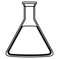 Erlenmeyer flask line art vector