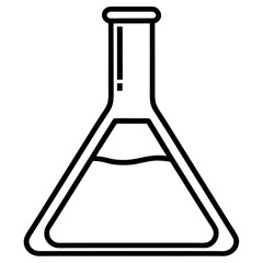 Erlenmeyer flask line art vector
