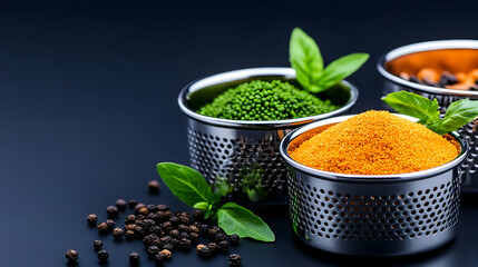 Various-sized, gleaming metal graters and strainers for cooking and kitchen preparation