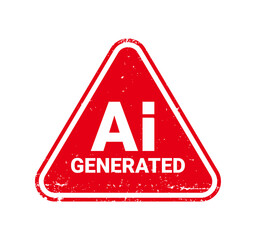 AI Generated Sign. AI Generated Words and Triangle Sign. Grunge Concept. Vector Illustration