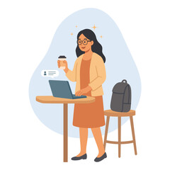 Work from Anywhere Concept in Flat Vector Style