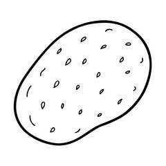 Clean and simple illustration of a single potato on a white background