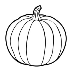 Clean and simple graphic illustration of a yellow pumpkin on a white background