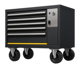Fototapeta premium Mobile tool chest with a dual locking system and heavy-duty casters for railway maintenance depots