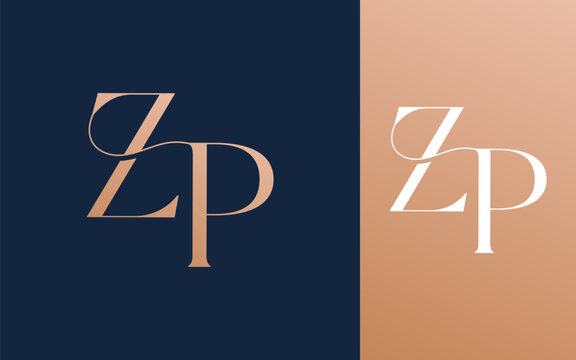 Initial letter ZP PZ logo design vector illustration for couple, wedding, and business