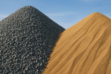Building materials: stone and sand for construction
