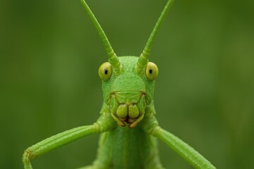 Fototapeta premium Detailed close-up of a stick insect's upper body