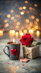 candle and rose petals