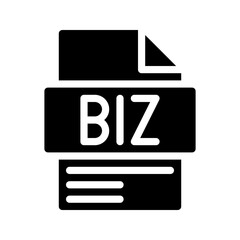 Biz Glyph Icon. Informal abbreviation for business.