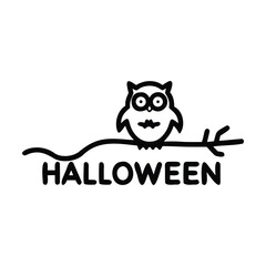 Three owls Set of halloween illustrations happy halloween banners trick or treat 
