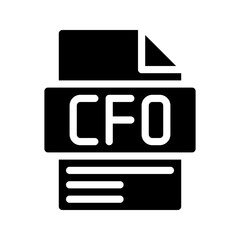 Cfo Glyph Icon. Chief Financial Officer is an abbreviation for Head of the Financial Division.
