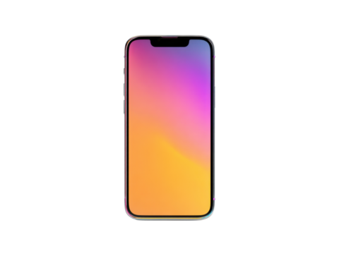 Modern smartphone displaying vibrant gradient screen device technology, Isolated, Transparent Png