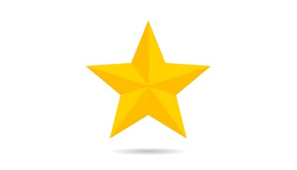 Obraz premium Yellow star icon with flat shadow, perfect rating symbol, isolated on white 