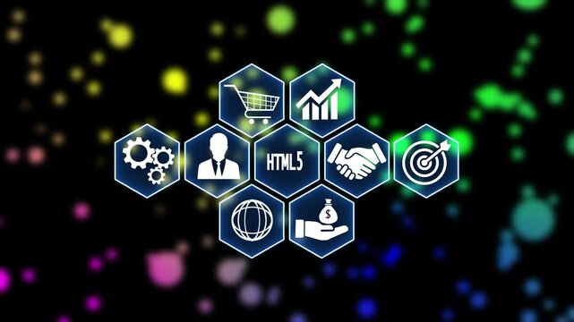 The concept of business, technology,Internet and the network. HTML5. 4k , video,