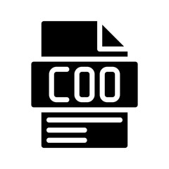 Coo Glyph Icon. Chief Operating Officer File Abbreviation for Operational Section Leader