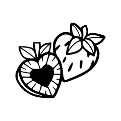 love for strawberries outline design