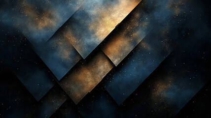 Dynamic geometric abstract with glowing particles.
Dark background with sharp, intersecting lines and light.