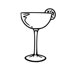 drawing beverage glassware with orange slice clipart