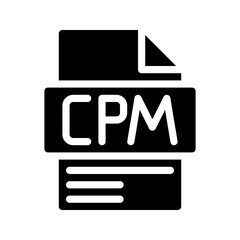 Cpm Glyph Icon. Cost Per Mille File icon Cost per thousand ad impressions