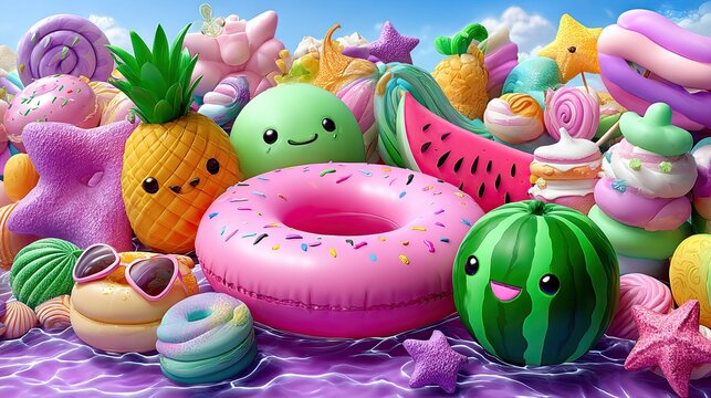 Summer sweets and treats by the water - Powered by Adobe