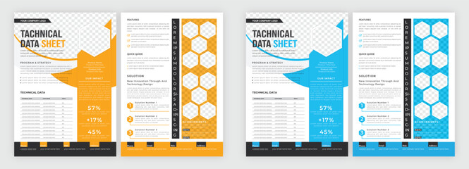 Technical Data Sheet layout template. Product Catalogue & modern a4 product catalog design template, Minimalist product brochure template design, A4 flyer, corporate flyer, business flyer, catalog