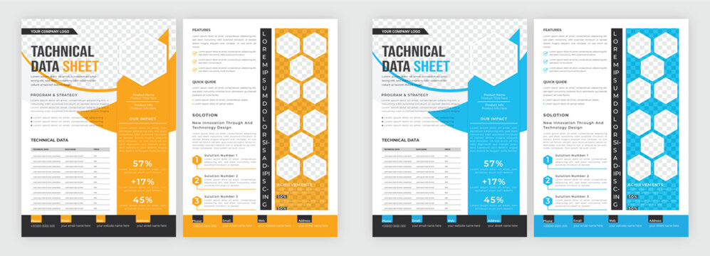 Technical Data Sheet layout template. Product Catalogue & modern a4 product catalog design template, Minimalist product brochure template design, A4 flyer, corporate flyer, business flyer, catalog
