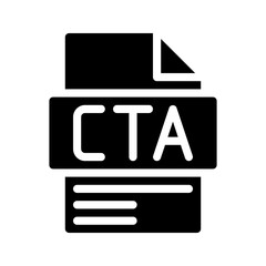 Cta Glyph Icon. File Document icon, Call to action, such as a Buy Now button