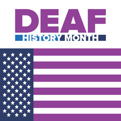 Fototapeta premium National Deaf History Month. Celebrated from March through April in United States. In honour of the achievement of the deaf and hard of hearing. Poster, postcard, banner. Vector illustration