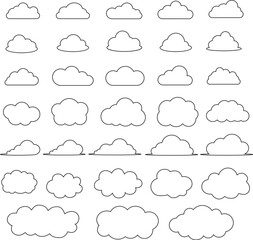 Set of Cloud Outline for Decoration