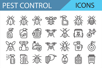 Vector Icons for Pest Control, Insecticide, and Bug Removal