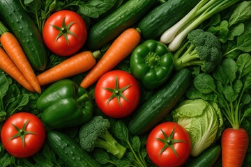 Detailed top-down view of vegetables with intricate features