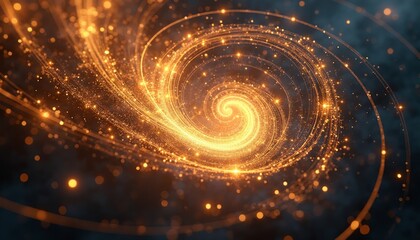 Fototapeta premium Swirling Light Formations in Dark Universe Scene