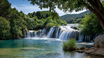 Obraz premium Breathtaking Waterfalls in Krka National Park