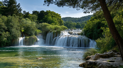 Fototapeta premium Breathtaking Waterfalls in Krka National Park