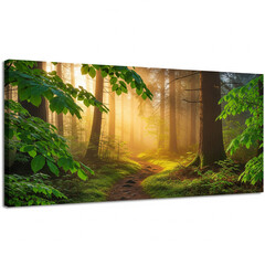 sunset in the forest