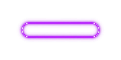 Bright purple neon glowing rectangle rounded frame border with light effect and transparent background for modern design banner poster template or empty illuminated abstract decoration