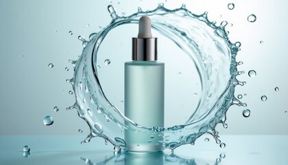 Refreshing Serum Bottle with Aquatic Splash Effect