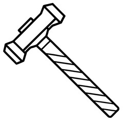Hammer line art vector
