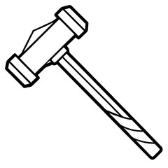 Hammer line art vector