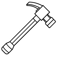 Hammer line art vector