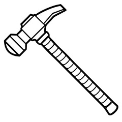 Hammer line art vector
