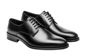 Stylish Black Leather Oxford Shoes for Men Formal Footwear Dress Shoes Business Elegant on transparent background