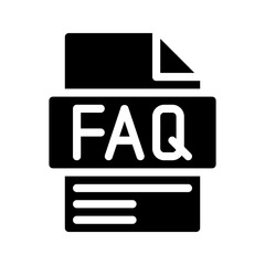 Faq Glyph Icon. File Document icon abbreviation List of frequently asked questions