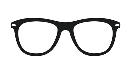 Fototapeta premium Sleek Black Vector Silhouette Icon of Glasses for Vintage Fashion, Optical Trends, and Creative Design Projects
