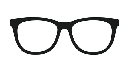 Fototapeta premium Minimalist Black Vector Silhouette Icon of Glasses for Fashion Trends, Optical Displays, and Creative Design Projects