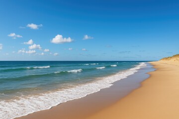 Fototapeta premium Azure Horizon and Coastal Shoreline at a Seaside Destination
