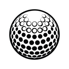 Black Silhouette Golf Ball Vector Icon Set for Sports Design Projects