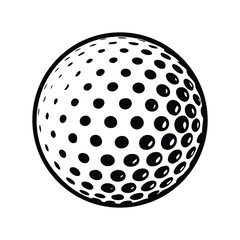 Black Silhouette Golf Ball Vector Icon Set for Sports Design Projects
